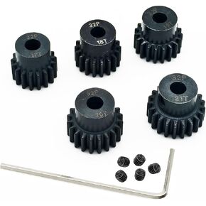 5-Pack Black Steel Metal 5mm Pinion Motor Gear Sets 13T 14T 15T 16T 17T Compatible with HPI Kyosho Losi Axial Tamiya 1/8 1/10 RC Car Monster Truck Buggy in Kuwait