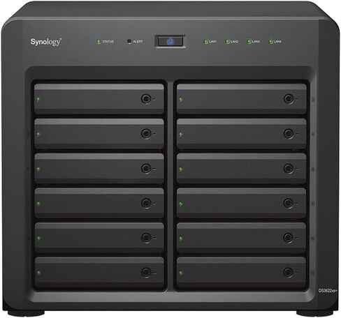 Synology DiskStation DS3622xs+ NAS Server with Xeon 2.2GHz CPU, 48GB Memory, 240TB HDD Storage, 2 x 10GbE LAN Ports, DSM Operating System in Kuwait