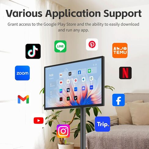 32 inch portable tv on wheels,8G +128G,8-core qualcomm cpu rolling tv with 4K camera, 1080p built-in battery(4-6h),android 13 OS, full swivel rotation in Saudi Arabia