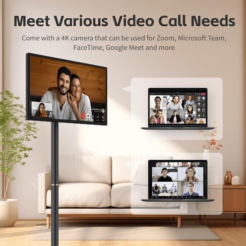 32 inch portable tv on wheels,8G +128G,8-core qualcomm cpu rolling tv with 4K camera, 1080p built-in battery(4-6h),android 13 OS, full swivel rotation in Saudi Arabia