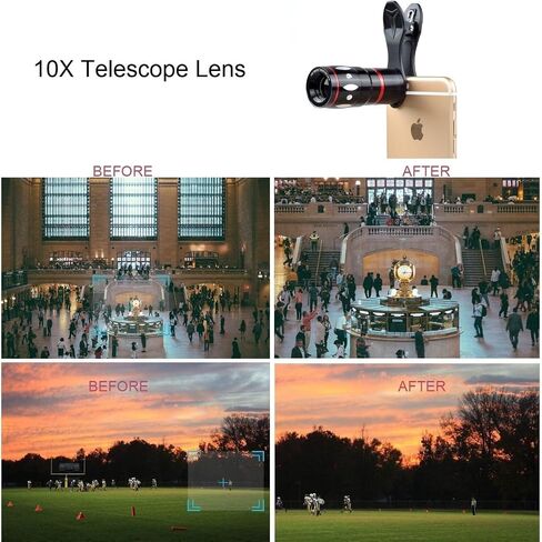 10X Optical Zoom Telescope Lens Clip On Cell Phone Camera Lens for iPhone in Saudi Arabia