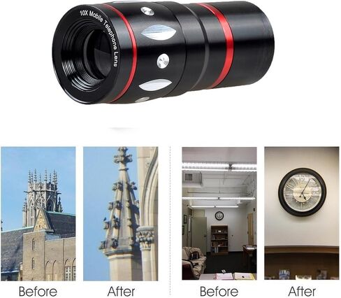 10X Optical Zoom Telescope Lens Clip On Cell Phone Camera Lens for iPhone in Saudi Arabia