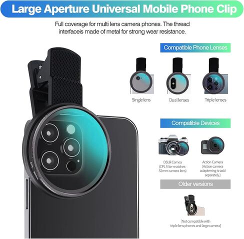 67mm Clip-on CPL Phone Camera Lens Filter in Saudi Arabia