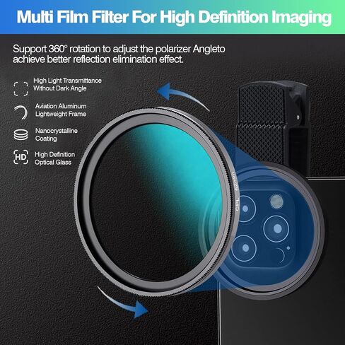 67mm Clip-on CPL Phone Camera Lens Filter in Saudi Arabia