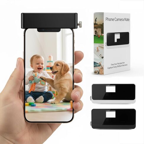 Phone Camera Mate, Lens Attachment for iPhone Overhead, Low Angle Ground-Level Shots Ideal for Vlogging, Pet POV,Content Creators,Travel Photography DIY Tutorials (Black, Large) in Saudi Arabia