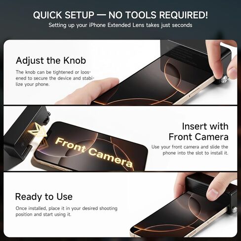 Phone Camera Mate, Lens Attachment for iPhone Overhead, Low Angle Ground-Level Shots Ideal for Vlogging, Pet POV,Content Creators,Travel Photography DIY Tutorials (Black, Large) in Saudi Arabia
