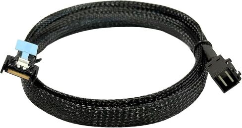 كابل داخلي MCIO 4i إلى Mini SAS HD SFF-8643، 12 جيجابت في الثانية MCIO 4X(SFF-TA-1002) إلى SFF-8643 كابل بيانات عالي السرعة للخادم، بطاقة HBA RAID، لوحة معززة، NAS (80 سم) in Kuwait