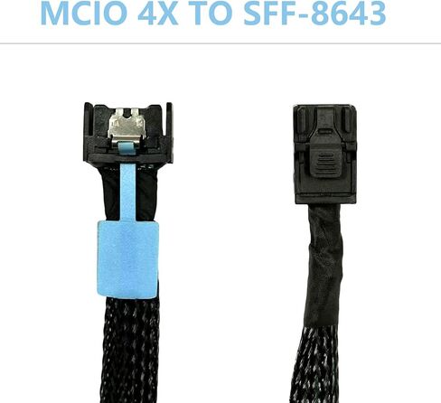 كابل داخلي MCIO 4i إلى Mini SAS HD SFF-8643، 12 جيجابت في الثانية MCIO 4X(SFF-TA-1002) إلى SFF-8643 كابل بيانات عالي السرعة للخادم، بطاقة HBA RAID، لوحة معززة، NAS (80 سم) in Kuwait
