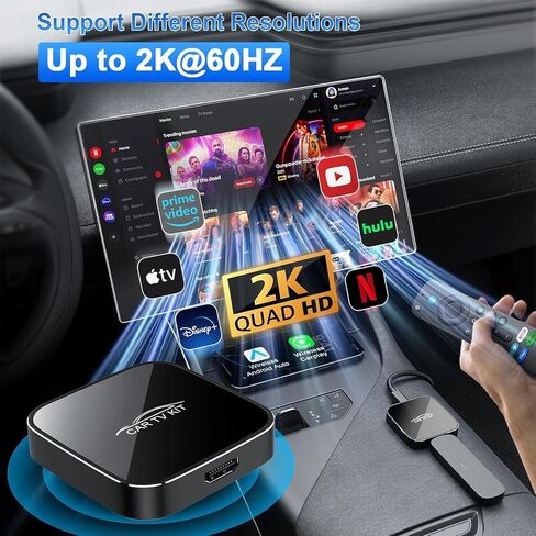3 in 1 Car TV Mate Pro with Wireless Carplay Adapter & Android Auto Adapter, HDMl Multimedia TV Stick Converter, Cast Fire T V/Game/YouTube/Netflix to Car for Wired CarPlay and Most Streaming (Black) in Saudi Arabia