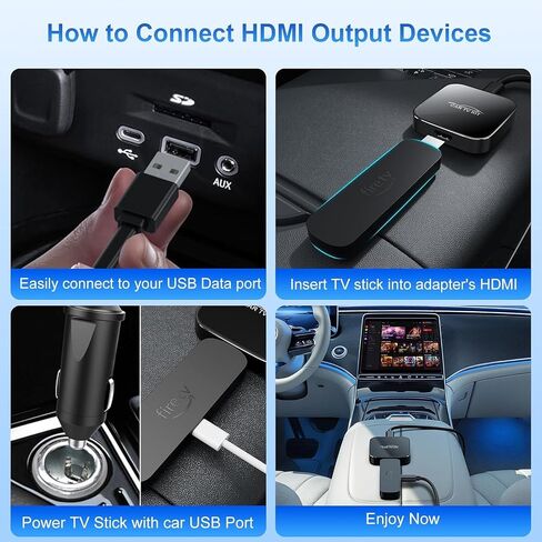 3 in 1 Car TV Mate Pro with Wireless Carplay Adapter & Android Auto Adapter, HDMl Multimedia TV Stick Converter, Cast Fire T V/Game/YouTube/Netflix to Car for Wired CarPlay and Most Streaming (Black) in Saudi Arabia