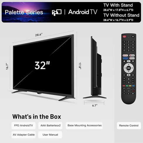 تلفزيون ذكي FPD مقاس 32 بوصة، نظام تشغيل Tizen متوافق مع Samsung TV Plus، تلفزيون واي فاي عالي الدقة 720 بكسل مع صوت دولبي، HDR 10، HDMI، بلوتوث، تلفزيون بشاشة مسطحة مدمج Google Cast (2025) in Saudi Arabia