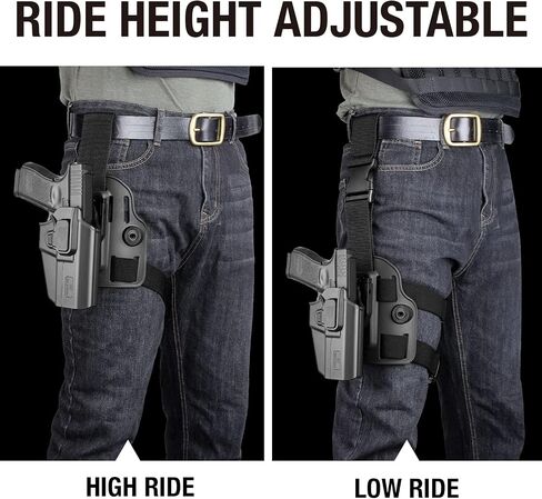 Universal Tactical Drop Leg Holster, Optic Cut-Fit Most Pistol, Thigh Holster for Glock 17 19 19X 43X 26, Beretta 92FS, M&P 9mm/.40, Sig P320, Hellcat Pro, Echelon 4.0C/4.5F, Canik TP9 SFx,1911 & More in Kuwait