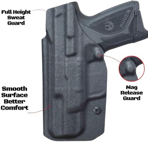 مناسب لحافظة Ruger Security 380 IWB Kydex - حزام خصر داخلي مخفي، نحيف وآمن مع الاحتفاظ بالنقر المسموع، تصميم متين خفيف الوزن - مصنوع بواسطة HAWKFIRE in Saudi Arabia