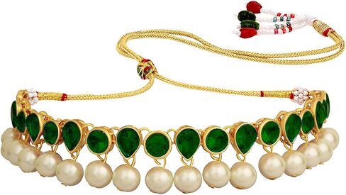 Aheli Kundan Pearl Traditional Ethnic Choker Necklace Earring Maangtikka Jewelry Set Gift for Women in Saudi Arabia