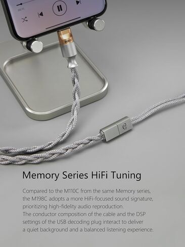 كابل سماعة أذن DD ddHiFi M198C USB-C، صوت هاي فاي مجدول من النايلون مع موصل MMCX وفك تشفير عالي الأداء يدعم مكالمات الميكروفون المتوافقة مع هاتف iPhone iPad الذكي in Kuwait