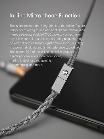 كابل سماعة أذن DD ddHiFi M198C USB-C، صوت هاي فاي مجدول من النايلون مع موصل MMCX وفك تشفير عالي الأداء يدعم مكالمات الميكروفون المتوافقة مع هاتف iPhone iPad الذكي in Kuwait