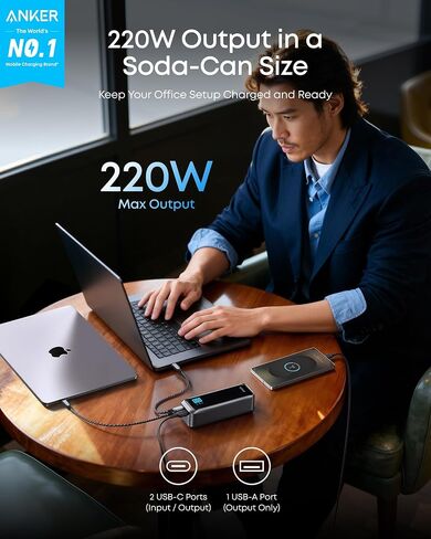 باور بانك Anker Prime، شاحن محمول 20,100 مللي أمبير في الساعة بثلاثة منافذ مع مخرج 220 وات بحد أقصى، شحن ثنائي الاتجاه، معتمد من TSA، التحكم في التطبيقات، لأجهزة MacBook وiPhone 17/16 Series والمزيد (القاعدة غير متضمنة) in Saudi Arabia