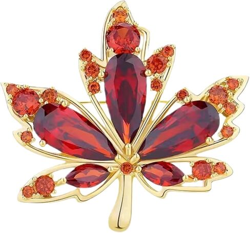 Rhinestone Thanksgiving Maple Leaf Brooch for Women Vintage Fall Brooches Thanksgiving Autumn Jewelry Accessory in Saudi Arabia