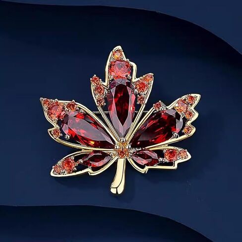 Rhinestone Thanksgiving Maple Leaf Brooch for Women Vintage Fall Brooches Thanksgiving Autumn Jewelry Accessory in Saudi Arabia