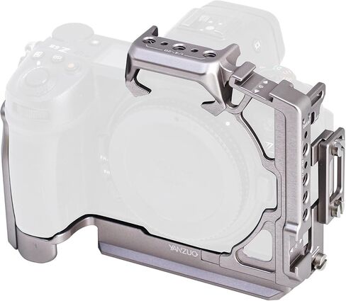 قفص كاميرا كامل لكاميرا Nikon Z6 III، منصة ألومنيوم مؤكسدة خفيفة الوزن مع لوحة Arca-Swiss مقاس 38 مم، إطلاق سريع، قفل ثنائي النقاط لإنتاج Gimbal والفيديو (تيتانيوم) (أسود) in Kuwait