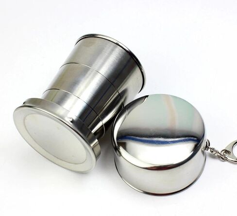 1Pc Stainless Steel Drinking Cup, Camping Cup Foldable 150ml Shatterproof Outdoor Portable Telescopic, Suitable For Outdoor Travel And Hiking in Saudi Arabia