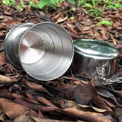 1Pc Stainless Steel Drinking Cup, Camping Cup Foldable 150ml Shatterproof Outdoor Portable Telescopic, Suitable For Outdoor Travel And Hiking in Saudi Arabia