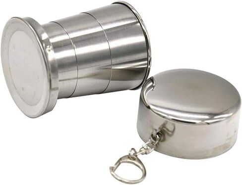 1Pc Stainless Steel Drinking Cup, Camping Cup Foldable 150ml Shatterproof Outdoor Portable Telescopic, Suitable For Outdoor Travel And Hiking in Saudi Arabia