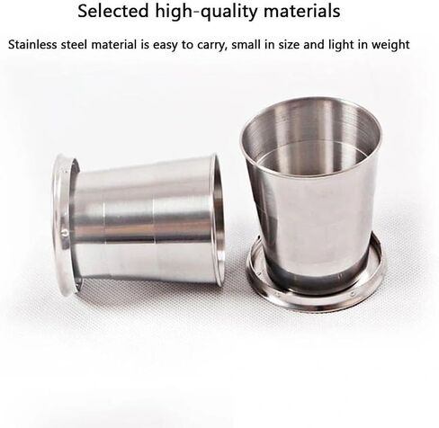 1Pc Stainless Steel Drinking Cup, Camping Cup Foldable 150ml Shatterproof Outdoor Portable Telescopic, Suitable For Outdoor Travel And Hiking in Saudi Arabia