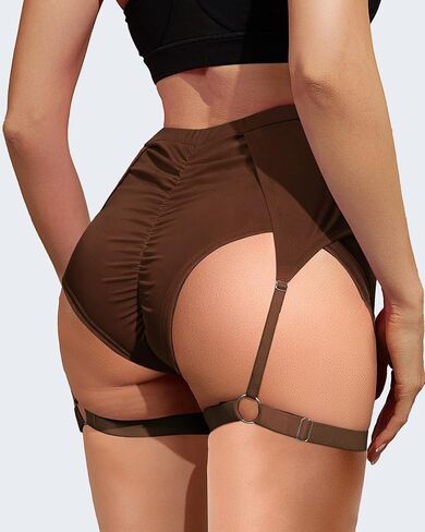 شورت غنيمة نسائي مع أربطة سروال ساخن لراكبي الدراجات النارية عالي الخصر في صالة الألعاب الرياضية والجري شورت ملابس الهذيان للمهرجانات in Kuwait