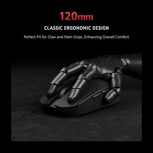 ATKGEAR VXE MAD R Ultra-Lightweight Wireless Gaming Mouse – 36 g, PAW3395/3950 Optical Sensor, Dual 1K/8K Polling, Nordic 52840, Wired & 2.4 GHz, Ice-Feel Coating (MAD R +, White) in Saudi Arabia