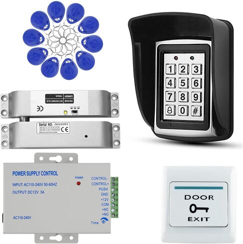 كلمة مرور نظام التحكم في الوصول أو فتح سلسلة المفاتيح باستخدام لوحة مفاتيح RFID، ومصدر طاقة تيار مستمر 12 فولت، ومفتاح الباب، وغطاء المطر، وقفل مسمار كهربائي مناسب للشقق المنزلية. in Kuwait