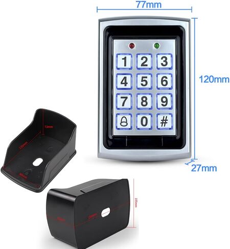 كلمة مرور نظام التحكم في الوصول أو فتح سلسلة المفاتيح باستخدام لوحة مفاتيح RFID، ومصدر طاقة تيار مستمر 12 فولت، ومفتاح الباب، وغطاء المطر، وقفل مسمار كهربائي مناسب للشقق المنزلية. in Kuwait