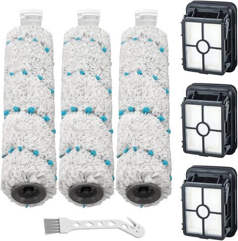 Lemige 3 Pack Multi-Surface Pet Brush Rolls 2788 and 3 Pack Vacuum Filters 1866 for Bissell CrossWave Max 2554 2590 2593 2596 for HydroSteam 35151 3515 35152 3513 3518 Vacuums, Part 1618641 & 1608684 in Saudi Arabia