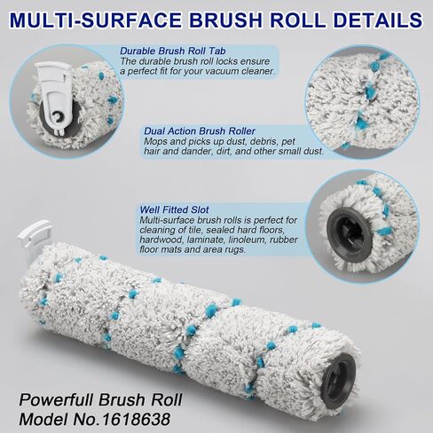 Lemige 3 Pack Multi-Surface Pet Brush Rolls 2788 and 3 Pack Vacuum Filters 1866 for Bissell CrossWave Max 2554 2590 2593 2596 for HydroSteam 35151 3515 35152 3513 3518 Vacuums, Part 1618641 & 1608684 in Saudi Arabia