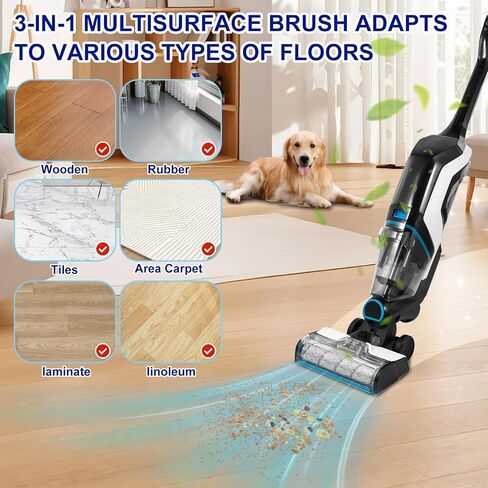 Lemige 3 Pack Multi-Surface Pet Brush Rolls 2788 and 3 Pack Vacuum Filters 1866 for Bissell CrossWave Max 2554 2590 2593 2596 for HydroSteam 35151 3515 35152 3513 3518 Vacuums, Part 1618641 & 1608684 in Saudi Arabia