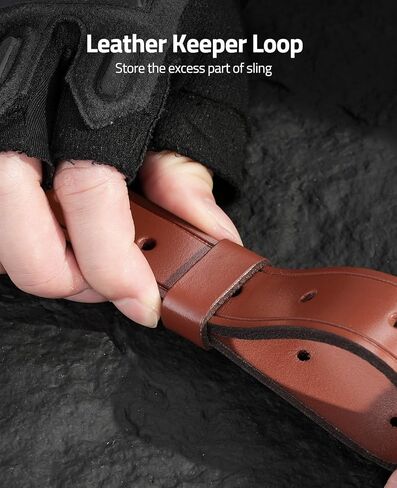 CVLIFE Gun Sling for Rifle Leather Two Point Sling Gun Sling with Removable Swivels, Adjustable Leather Rifle Sling for Outdoor Sports in Saudi Arabia