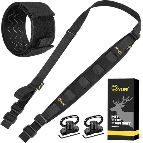 CVLIFE Two Point Sling Quick Adjust Rifle Sling Removable Wide Shoulder Pad Gun Sling with Elastic Sentry Strap and Sling Swivels in Saudi Arabia