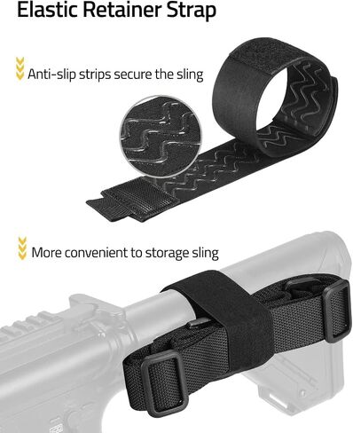 CVLIFE Two Point Sling Quick Adjust Rifle Sling Removable Wide Shoulder Pad Gun Sling with Elastic Sentry Strap and Sling Swivels in Saudi Arabia