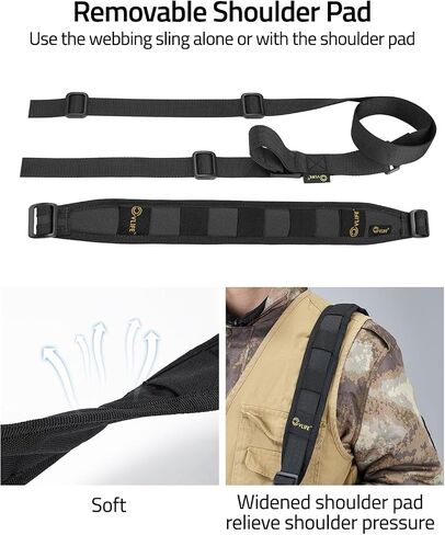 CVLIFE Two Point Sling Quick Adjust Rifle Sling Removable Wide Shoulder Pad Gun Sling with Elastic Sentry Strap and Sling Swivels in Saudi Arabia