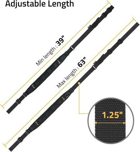CVLIFE Two Point Sling Quick Adjust Rifle Sling Removable Wide Shoulder Pad Gun Sling with Elastic Sentry Strap and Sling Swivels in Saudi Arabia