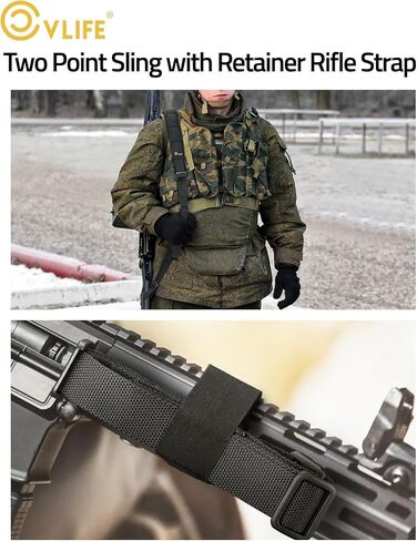 CVLIFE Two Point Sling Quick Adjust Rifle Sling Removable Wide Shoulder Pad Gun Sling with Elastic Sentry Strap and Sling Swivels in Saudi Arabia