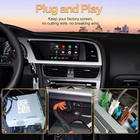 Wireless Carplay Android Auto لسيارة Audi A4 /A5/Q5 مع نظام 2G MMI، مجموعة Carplay التحديثية، دعم Android Auto اللاسلكي، YouTube، Mirrorlink، كاميرا عكسية in Kuwait