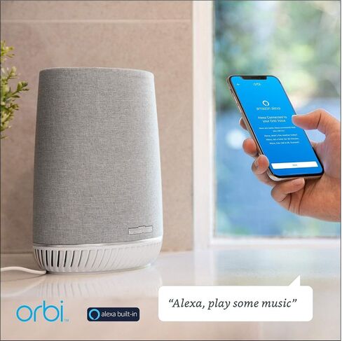 NETGEAR Orbi Voice Smart Speaker & WiFi Mesh Extender with Amazon Alexa Built-in (RBS40V), Works with Any WiFi Router (Renewed) in Saudi Arabia