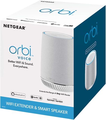 NETGEAR Orbi Voice Smart Speaker & WiFi Mesh Extender with Amazon Alexa Built-in (RBS40V), Works with Any WiFi Router (Renewed) in Saudi Arabia