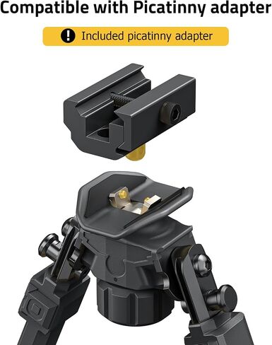 CVLIFE Picatinny Bipod لبندقية حبال مسمار Bipod مع محول ارتفاع قابل للتعديل قوي تكتيكي للصيد in Saudi Arabia