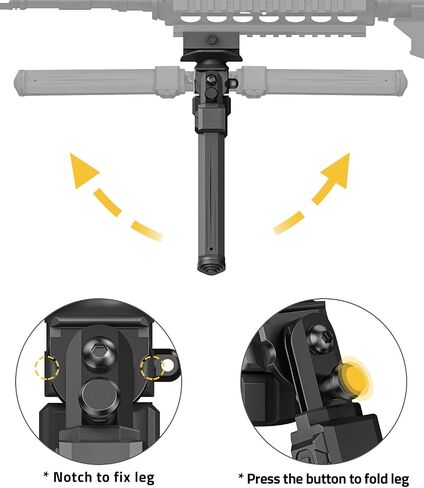 CVLIFE Picatinny Bipod لبندقية حبال مسمار Bipod مع محول ارتفاع قابل للتعديل قوي تكتيكي للصيد in Saudi Arabia