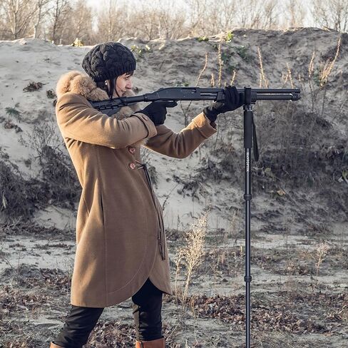 Hantoptik Shooting Stick Monopod with Tripods Base, Rotating and Removeable V Shaped Yoke, Adjustable Height Gun Pod Rifle Rest for Outdoors in Kuwait