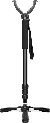 Hantoptik Shooting Stick Monopod with Tripods Base, Rotating and Removeable V Shaped Yoke, Adjustable Height Gun Pod Rifle Rest for Outdoors in Kuwait