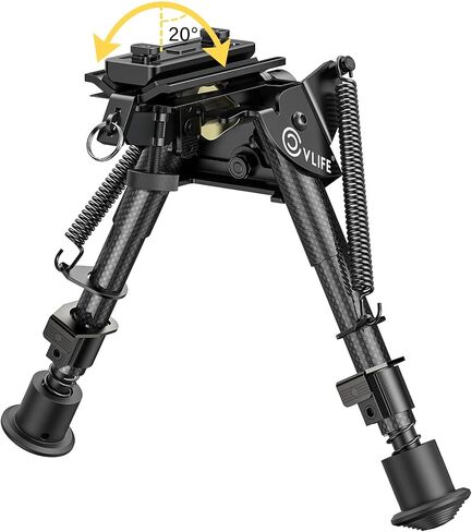 CVLIFE 6-9 بوصة من ألياف الكربون بندقية Bipod، Bipods إمالة محورية للبنادق مع محول متوافق مع Mlok Swivel Bipod للصيد والرماية in Saudi Arabia