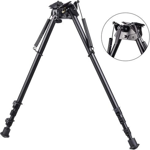 بندقية صيد تكتيكية 15-27 بوصة Bipod محور إمالة Bipod + رافعة قفل S للصيد طويل المدى، أسود in Kuwait